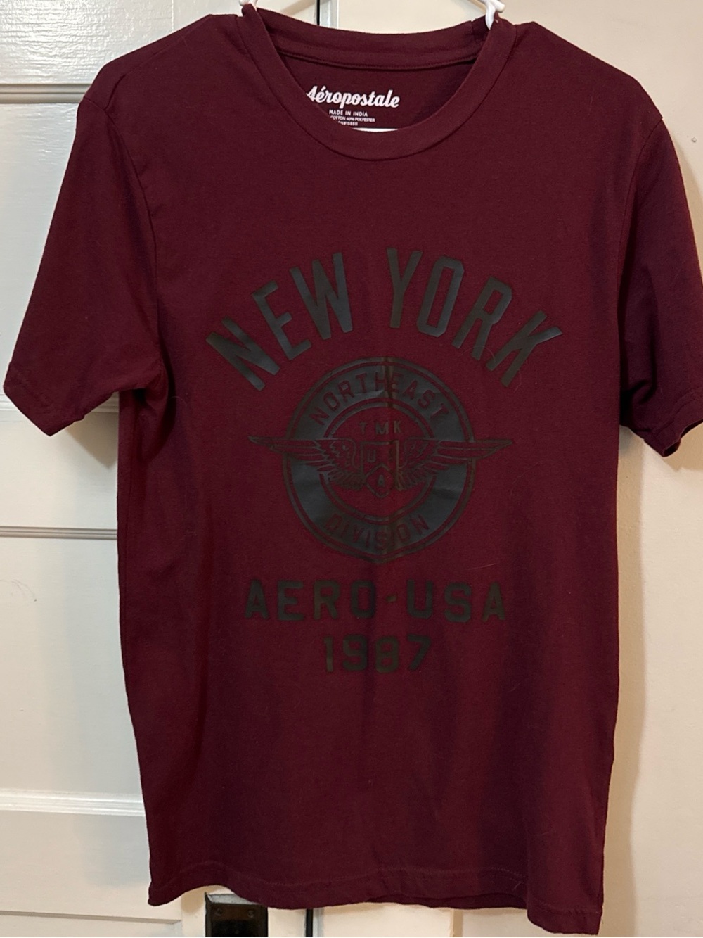 Aeropostale Maroon Short-Sleeve New York Graphic Tee